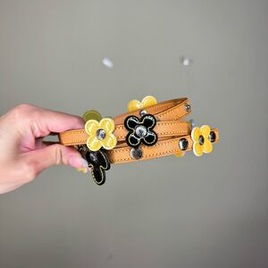 Limited Edition Louis Vuitton Belt with Yellow and Black Flower Studs